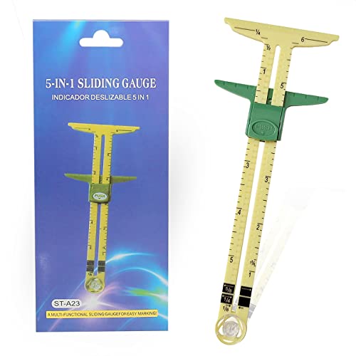 image for YEQIN 2pcs 5 in 1 Handy Sliding Sewing Gauge Quilting Tools for Beginn