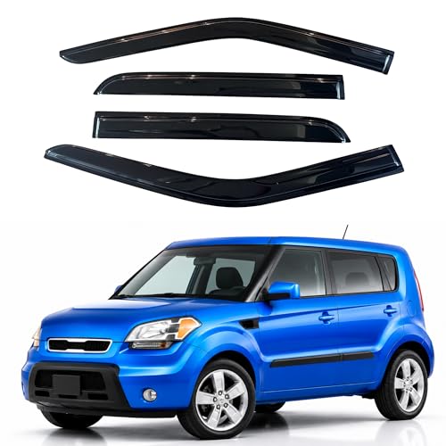 Image of IG Window Visors Fit for 2009-2013 Kia Soul, Out-Channel Rain Guards Vent Wind Deflectors 4PC, Car Accessories for 09-13 Soul