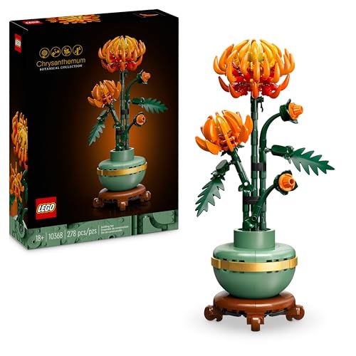 LEGO Botanicals Le Chrysanthème - Décoration avec Fleurs artificielles - Set de Construction pour Adulte - Activité relaxante et créative pour Amoureux des Plantes - Cadeau pour Femme ou Homme 10368