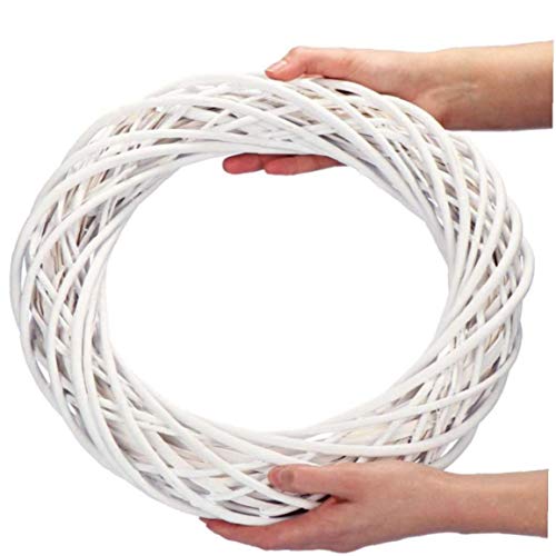 Couronnes en osier 20 cm Couronnes en rotin naturel vigne anneau floral Hoop suspendu Accessoires décoration pour porte avant Cover