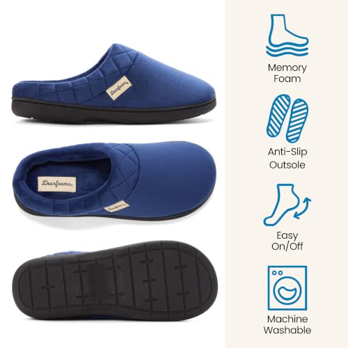 Image of Dearfoams Women's Lightweight Memory Foam Indoor House Slipper Darcy Velour Clog with Wide Widths