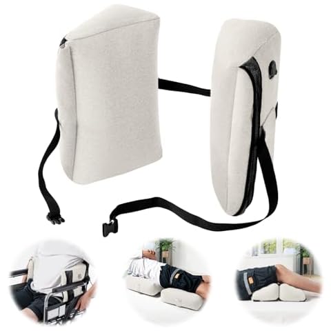 Inflatable Lateral Support for Wheelchair Side Guards,Adjustable Positioning Wedge Pillow for Side Sleeping,Wheelchair Cushion Side Padding,Body Positioners for Elderly with Strap (Light Pink) Cover