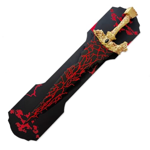 46.45 inch Metal Malikeths Black Blade Sword ER Sword with Hanging Plate Stainless Steel Suitable for Cosplay Collection Decoration and Gift