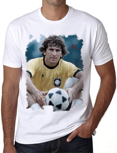 Zico - Camiseta de manga corta para hombre, algodón, color blanco, regalo, blanco, M