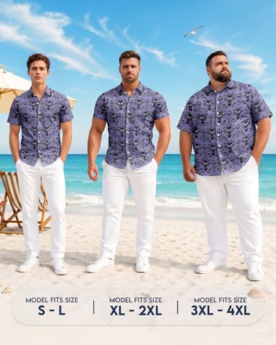 Image of 99TIMORO Fathers Funny Mens Hawaiian Shirt, Movie Button Down Short Sleeve Top, Father Day Summer Gifts