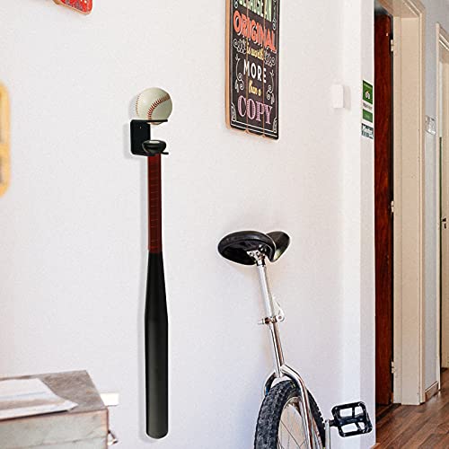 Cosmos 2 Pcs Acrylic Baseball Bat Wall Mount Softball Wall Stand Holder Rack For Bat & Ball Vertical Display In Home, Baseball Stadium, Locker Room (Solid Black) #TOP4