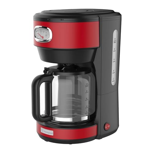 Westinghouse Retro-Kaffeemaschine, Filterkaffee, wiederverwendbarer Filter, 1,25 L, 10 Tassen, 1000 W, rot