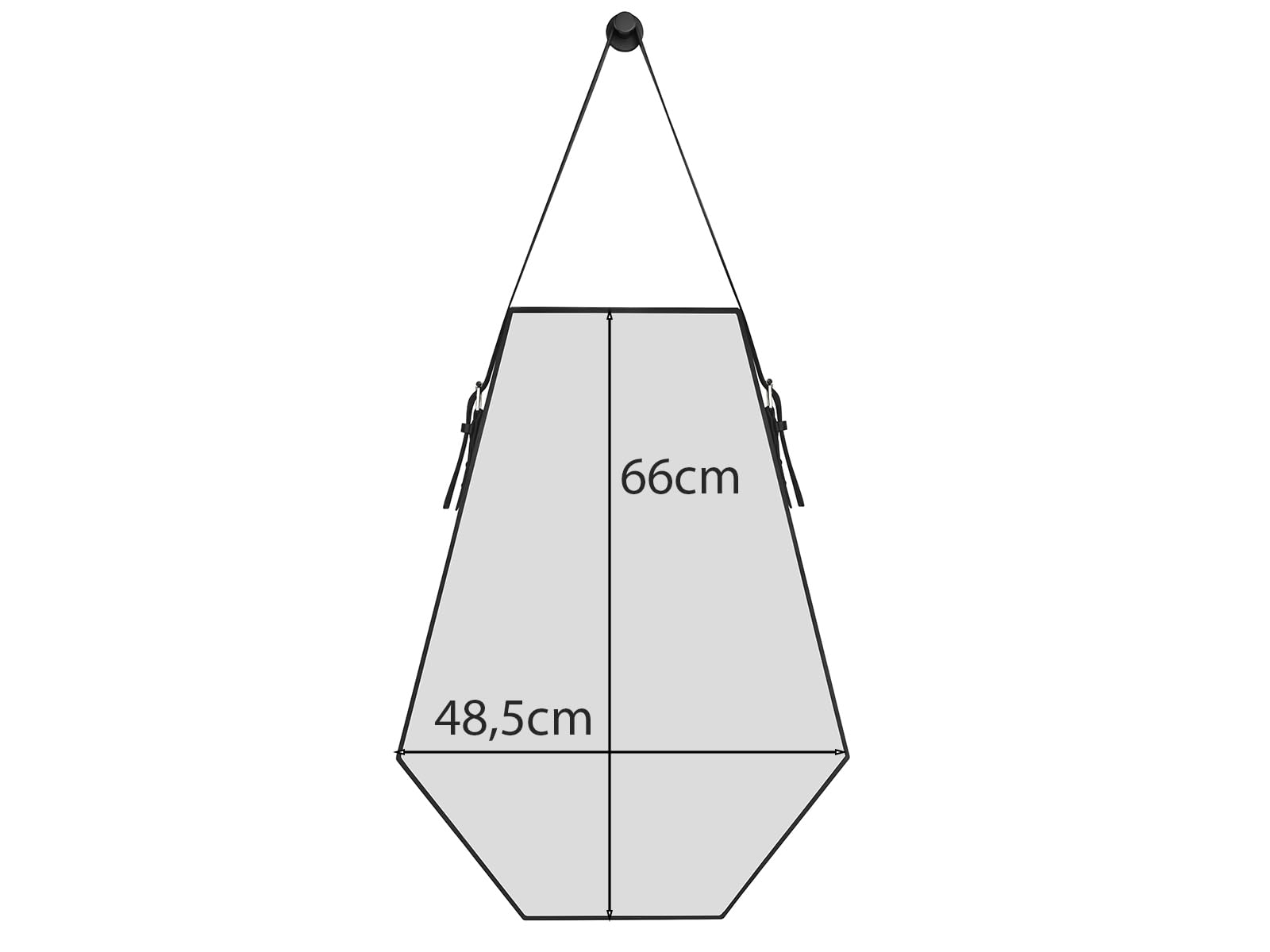 Specchio da parete EMMI con cornice nera da appendere, 48,5 x 66 cm