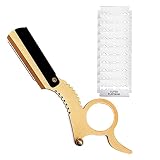 Straight Razor Shaving Kit With Blades, Classic Straight Edge Barber Razor For Close & Precise Shavi
