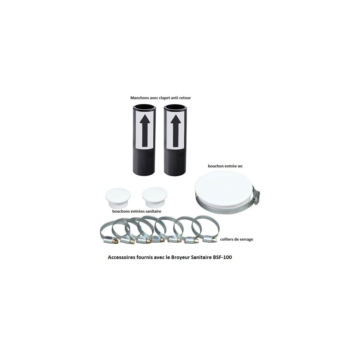 wc Broyeur adaptable, Broyeur toilette BSF-100 pour WC ou salle de bain | Broyeur WC Sanitaire pour raccorder 1 WC et jusqu'à 2 équipements sanitaires (lavabo, douche, baignoire, machine à laver...)