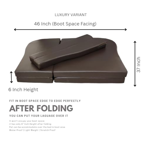 Image of Foldable Car Bed for XUV700 /XUV7XO 7-Seater | Non-Inflatable | Waterproof | 60 /40 Split, Lightweight 7kg | (Luxury Variant -Brown)