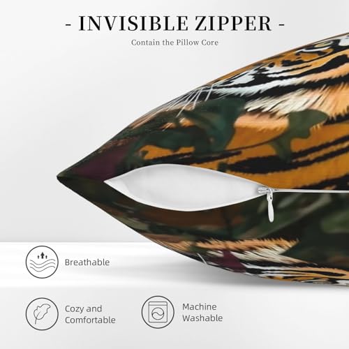 Housse de coussin velours côtelé tigre : finis les salons ternes