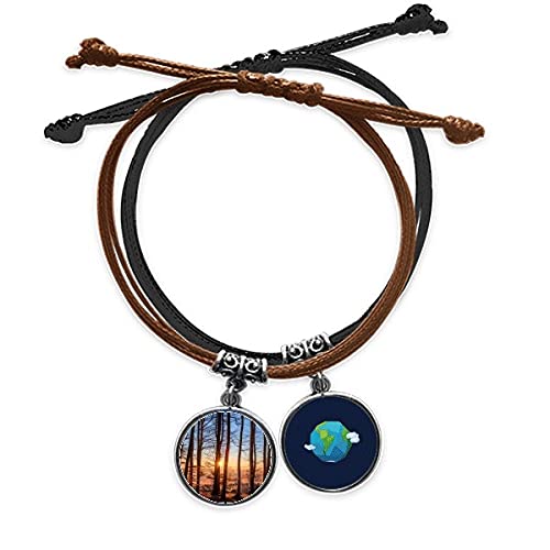 Pulsera de ciencias forestales ajustable en cuero contra alergias