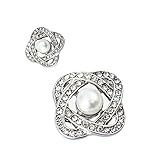 TILON 6PCS Interchangeable Jewelry Snap Charms Compatible Handmade DIY Jewelry Apple Watch Band Bracelet Necklace Fashion Multi-functional Removable Buttons-White Pearl