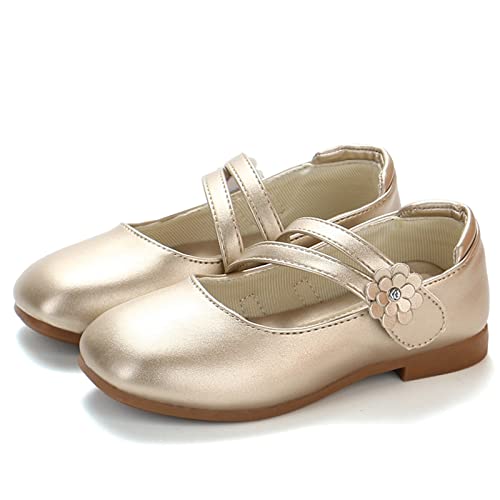 Girls Dress Shoes Kids Toddler Flower Girl Low Heels Mary Jane Flat School Uniform Wedding Party Floral Strap Flats2