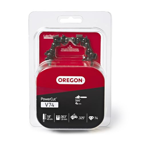 Oregon V74 PowerCut Chainsaw Chain &ndash; 18 Guide Bar 74 Links .325 Pitch Grey