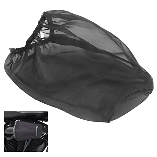 Image of Air Intake Filter Sock Cover, Air Cleaner Protective Cover, Motorcycle Waterproof Air Filter Rain Sock Dustproof Protective Cover Fit for Harley (Size L), Black#L