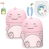 Toilet Wonder Clean and Fresh, Toilettenreiniger und Toiletten-Deodorant Wonder, Automatische Reinigung des Toilettentanks mit Frischem Duft, Dinosaurier-Design, Haushalts-Toilettenreiniger(Pink,2pcs)