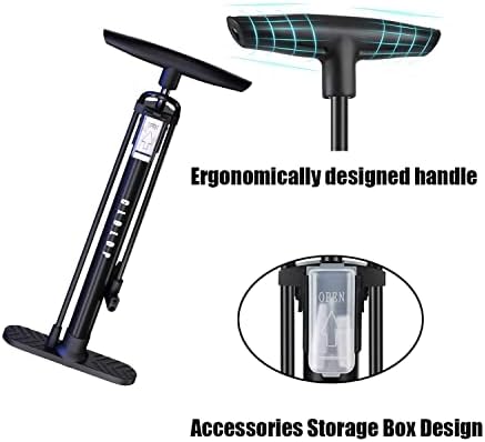 CLOLOP Bike Pump Bicycle Floor Pump Stand Pump Ball Pump With Presta & Schrader Valves For Bike Tyre Sports Ball Balloons Swimming Rings, etc.