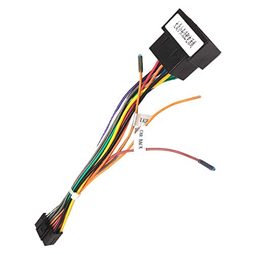 16 Pin Wire Harness ISO Adapter Cable for Android Car Stereo ISO Standard Socket with Steering Wheel Control Lines and Reverse Control Line Wiring Harness