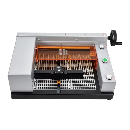 Tagliacarte elettrico automatico a ghigliottina - Taglierina da scrivania di precisione con griglie di allineamento, taglio 300 mm di larghezza e 40 mm di spessore per carta, cartoncino e