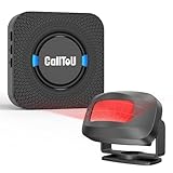 CallToU ワイヤレスチャイム 人感センサー 玄関用 店舗用 150M受信 低電池アラート機能 配線工事不要 5段階音量調節 38種類呼び出し音 人感センサーチャイム 店舗/玄関/介護施設対応 防犯センサー 赤外線センサー搭載 受信機1個 送信センサ1個（ブラック）