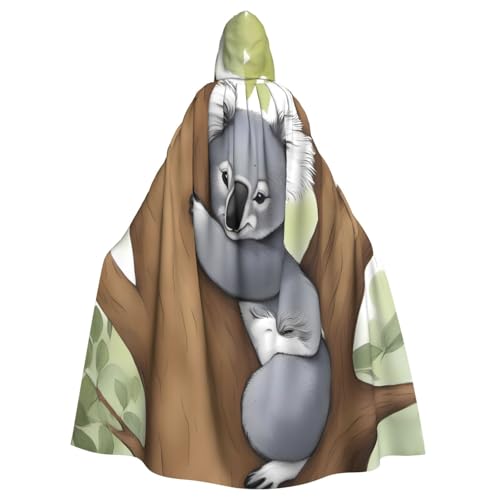 YYHWHJDE Hugging Tree Koala Prints - Capa con capucha de Halloween para adultos y hombres y mujeres, juego de rol
