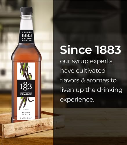 Image of 1883 French Vanilla Syrup for Drinks, Made in France, 1 Liter Plastic Bottle