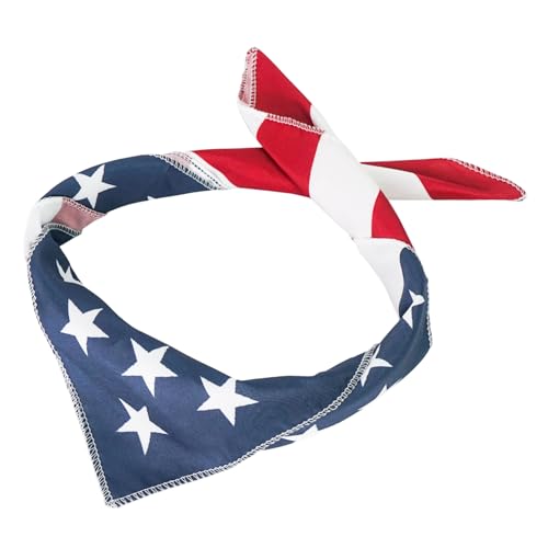 Luwint American Flag Bandana USA Patriotic Headband, Square USA Flag Scarf - Hair Wrapping Neck Head Face Scarves for Men Women, 21”x21” - Main Image