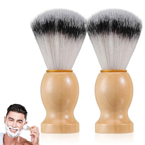 10 Pcs Wood Handled Badger Hair Shaving Brush Professional Salon Tools Beard Grooming Tool for Men Shave Accessory