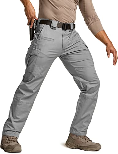 Image of CQR Men's Flex Stretch Tactical Pants, Water Resistant Ripstop Cargo Pants, Lightweight EDC Outdoor Work Hiking Pants