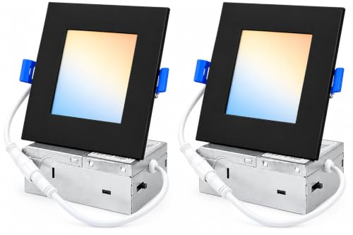 HONZIN 2 Pack 6 Inch Square LED Recessed Lighting, 5CCT, 13W, Dimmable