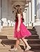 Arshiner Kids Girls Tulle Dress Deep Pink Tutu Party Princess Dresses Formal Graduation Outfit Spring Clothes Size 6