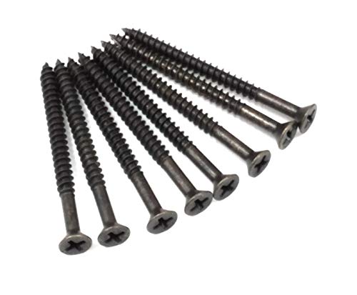 Hinge Outlet Antique Brass Wood Screws 9 X 2 1/4 Inch for Residential Door Hinges - 24 Pack