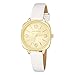 Laura Ashley Women's Gold Cushion Case Sunray Dial 35mm Vegan Leather Strap
