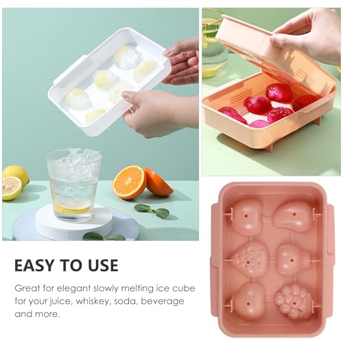 Molde para hielos reutilizable forma de fruta 6 celdas rosa miniatura 7