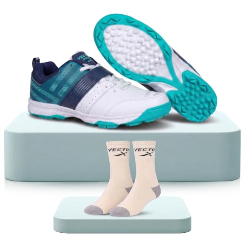 Image of Vector X Drive 2.0 Cricket Shoes Synthetic Leather Upper /PVC Sole Studs Velcro & Lace up|Lightweight & Durable Footwear for Adult, Men & Boys|Ideal for Turf, Ground & Hard Surfaces
