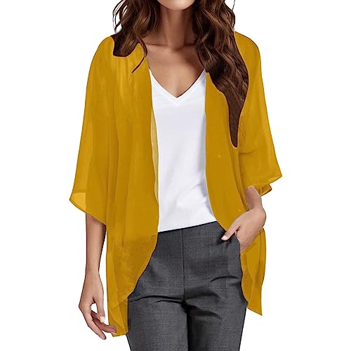 Giacche da donna Primavera Elegante – Nero Sottile Giacca Donna Per Abiti Giacca Trasparente Top Festivo Lungo Giubbino Estivo Primavera Cardigan Leggero/Casual Giubbotto Trapuntato, giallo., M Giacche da donna Primavera Elegante – Nero Sottile Giacca Donna Per Abiti Giacca Trasparente Top Festivo Lungo Giubbino Estivo Primavera Cardigan Leggero/Casual Giubbotto Trapuntato, giallo., M