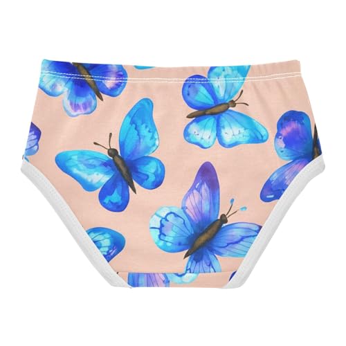Girls Underwear Toddlers 2t Cotton Panties Little Girl Fancy Undies Kids Briefs Blue Butterflies Peach2