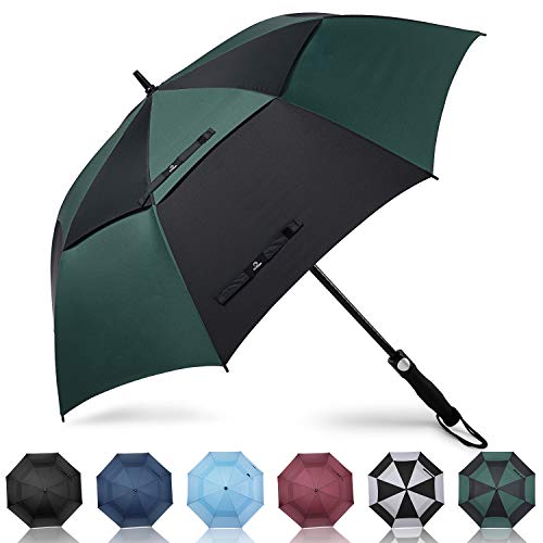 Prospo Golf Umbrella 62/68 Inch Large Automatic Open Windproof Stick Paraguas extragrande con doble techo ventilado