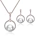 Long Way Crystal Necklace Drop Earrings Set Pearl Jewelry Set Wedding Jewelry For Women