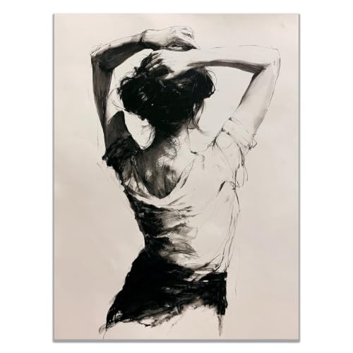 Cuadros pósteres abstractos en blanco y negro para la decoración del salón y comedor modernos
