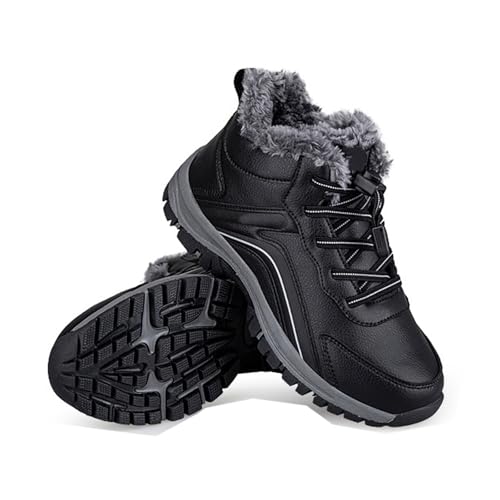 Women'S Waterproof Winter Snow Boots Warm Fur Lined Comfort Non-Slip Soft Bottom Outdoor Walking Boots Shoes
