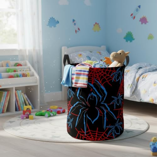 Image of Baby Laundry Hamper Basket Baby Hamper for Nursery Boy and Girl Cute Storage Bin Organizer Boho Room Decor(Spider)