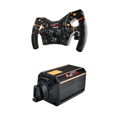 ASETEK SimSports Sim racing Forte Base + Wheel Bundle, Gaming Steering Wheel and Direct D…