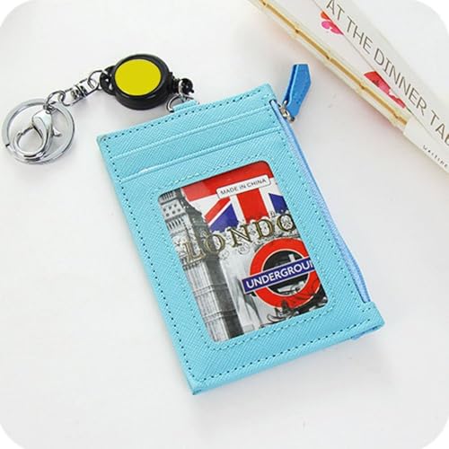 Badge Holder Credit Card Cover Business Card Wallet Creative Money Pocket Case Pouch(Light blue)