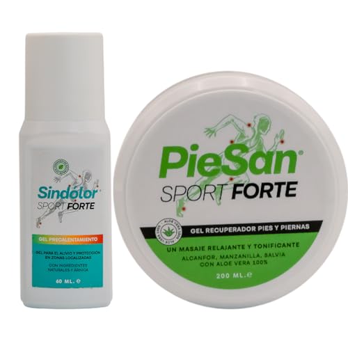 Productos Desarrollados Con La Colaboración De Deportistas de Élite. Lote Combinado Sindolor Sport Forte Gel Precalentamiento Rollon 60 ml + Piesan Sport Forte Gel Recuperador Tarrina 200 ml