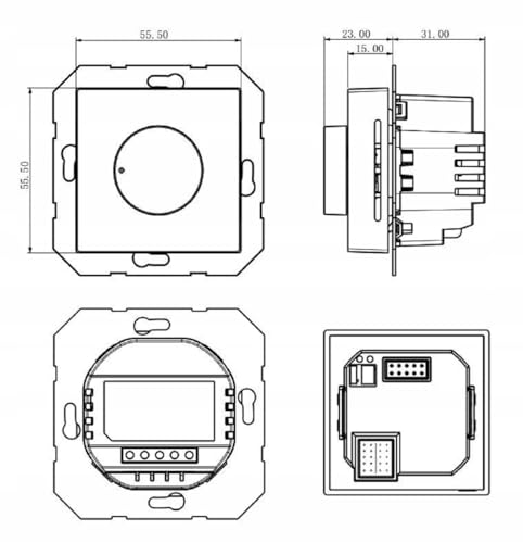 Salus Elektroniczny termostat pokojowy, 230 V/0,5 A, z płytą centralną 55 x 55 mm, czysta biel (9019459005)