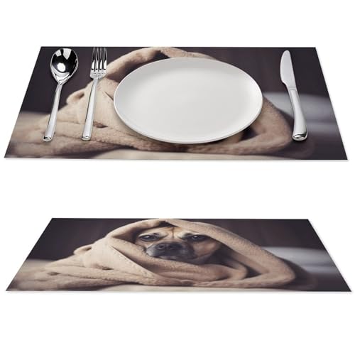 Sets de table antidérapants chien couverture pour une décoration douce