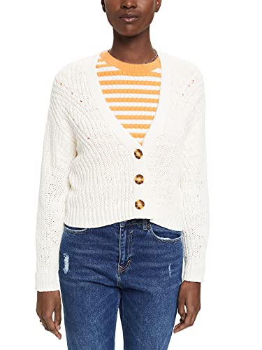 ESPRIT Damen 023ee1i327 Strickjacke, 110/Off White, M